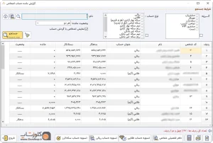 گزارش تفضیلی اشخاص در نرم افزار حسابداری اونس، نرم افزار طلافروشی اونس بهترین نرم افزار تخصصی در شیراز برای فروشندگان طا و جواهر تولید گروه مهندسی نرم افزار پژواک
