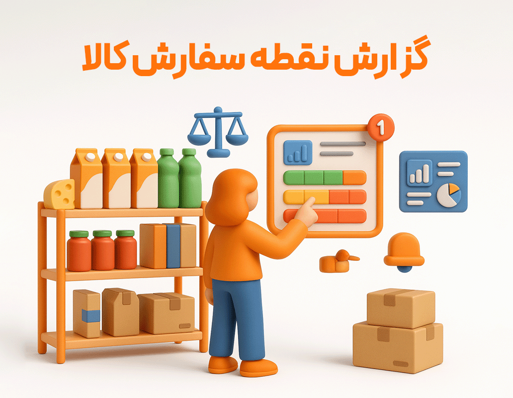 دریافت گزارش نقطه سفارش کالا با استفاده از نرم افزار حسابداری زعفران مناسب برای رستوران، بیرون بر، کافی شاپ ها، کترینگ، کافه، فست فود و مجموعه های غذایی