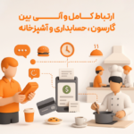 ارتباط در لحظه بین گارسون و آشپزخانه با استفاده از ویژگی سفارشگیر گارسون، نرم افزار حسابداری رستورانی زعفران تولید پژواک