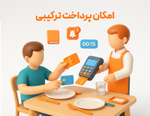 امکان پرداخت ترکیبی مشتری با استفاده از کارت خرید و کارت هدیه از مزایای استفاده از امکان افزودنی کارت خرید در نرم افزار حسابداری رستورانی زعفران تولید شرکت پژواک