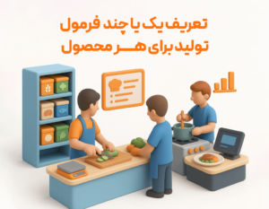 تعریف یک یا چند فرمول تولید برای هر غذا در نرم افزار حسابداری رستورانی زعفران