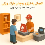 اتصال نرم افزار حسابداری رستورانی زعفران به ترازوی فروشگاهی و چاپ بارکد وزنی برای فروش فله