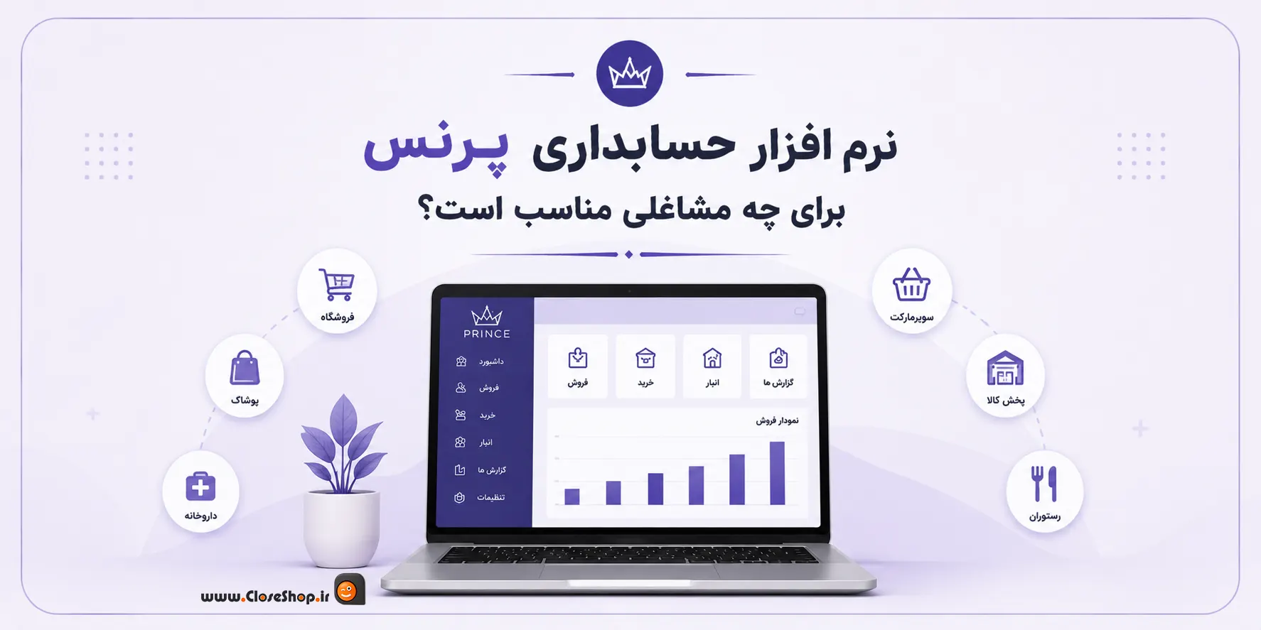 حسابداری فروشگاهی پرنس | حسابداری مشاغل پرنس | حسابداری فروشگاه پرنس | کلوزشاپ | پژواک