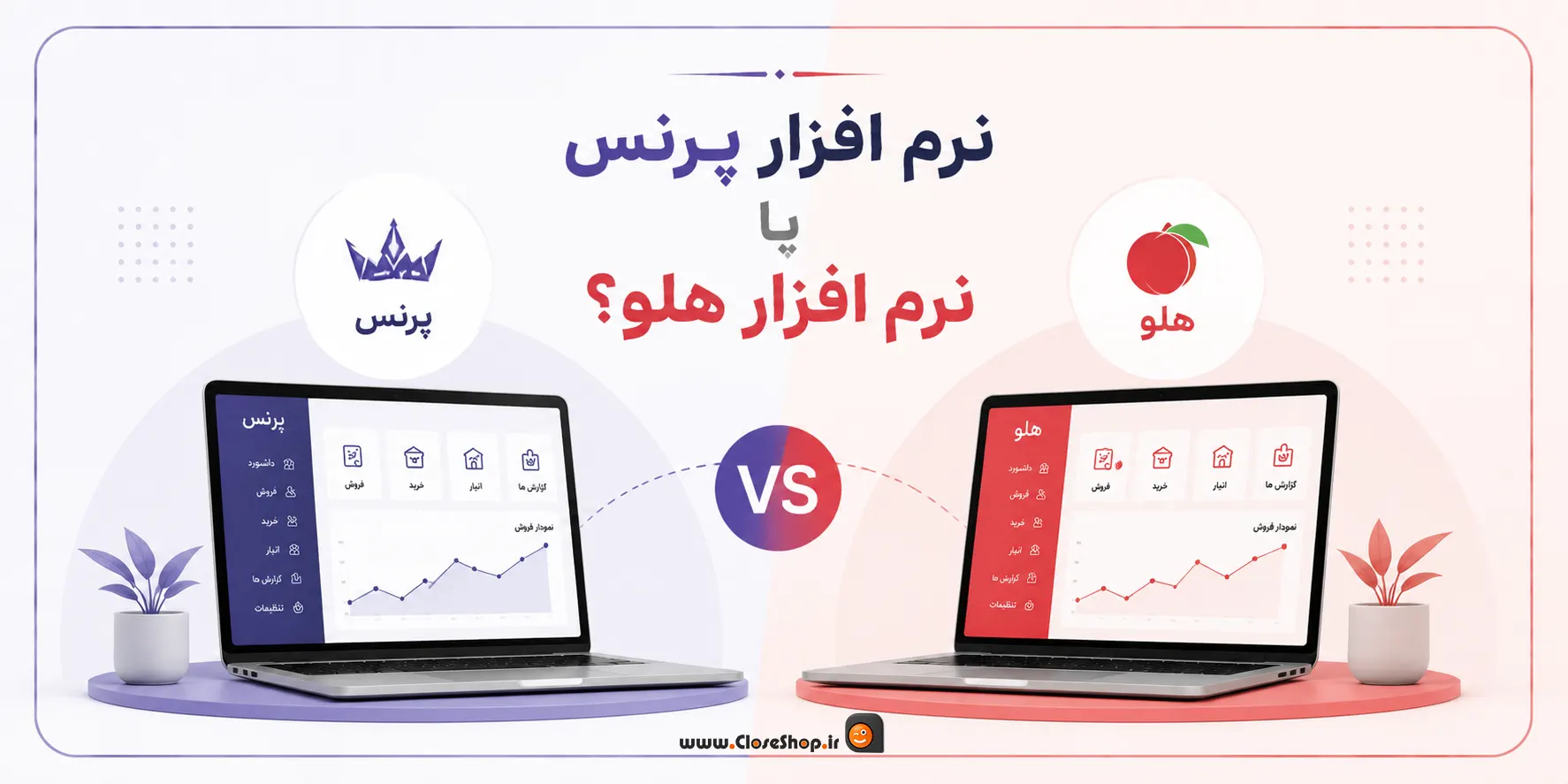 مقایسه نرم افزار هلو و پرنس، نرم افزار حسابداری هلو | نرم افزار حسابداری پرنس | کلوزشاپ | پژواک