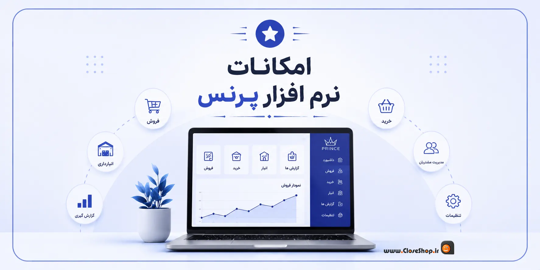 امکانات نرم افزار پرنس، حسابداری پرنس، نرم افزار فروشگاهی پرنس | کلوزشاپ | پژواک