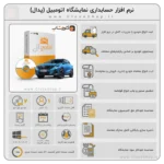 اینفوگرافی ویژگی های نرم افزار حسابداری نمایشگاه اتومبیل (پدال)