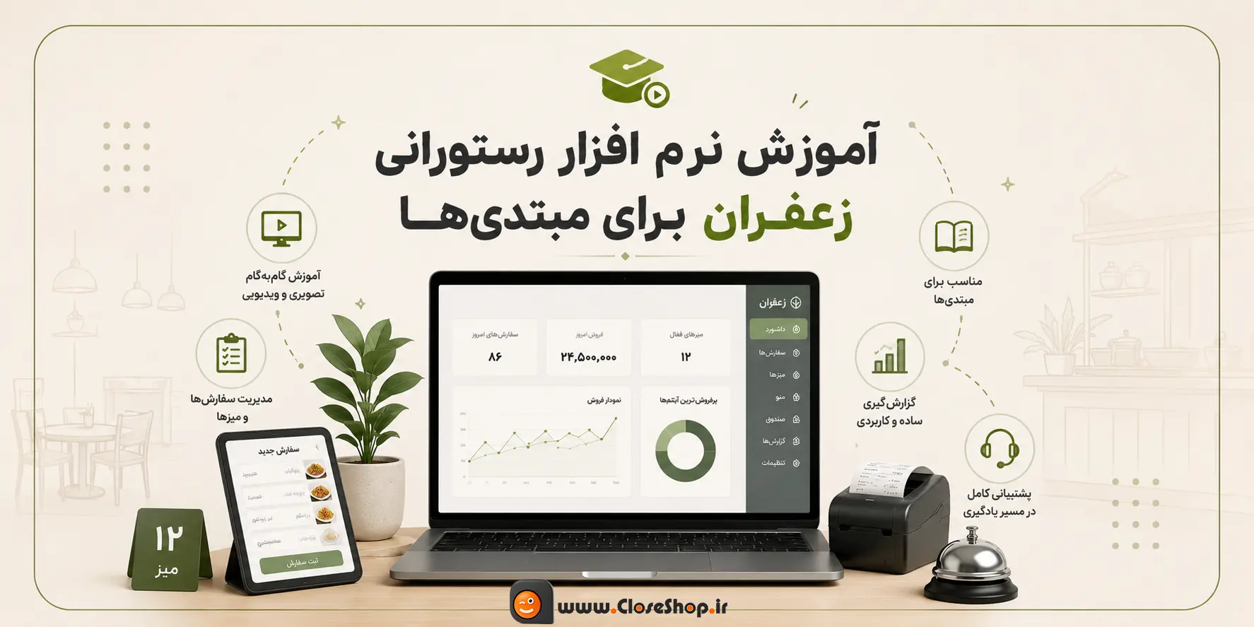 آموزش نرم افزار رستورانی زعفران برای مبتدی‌ها copy